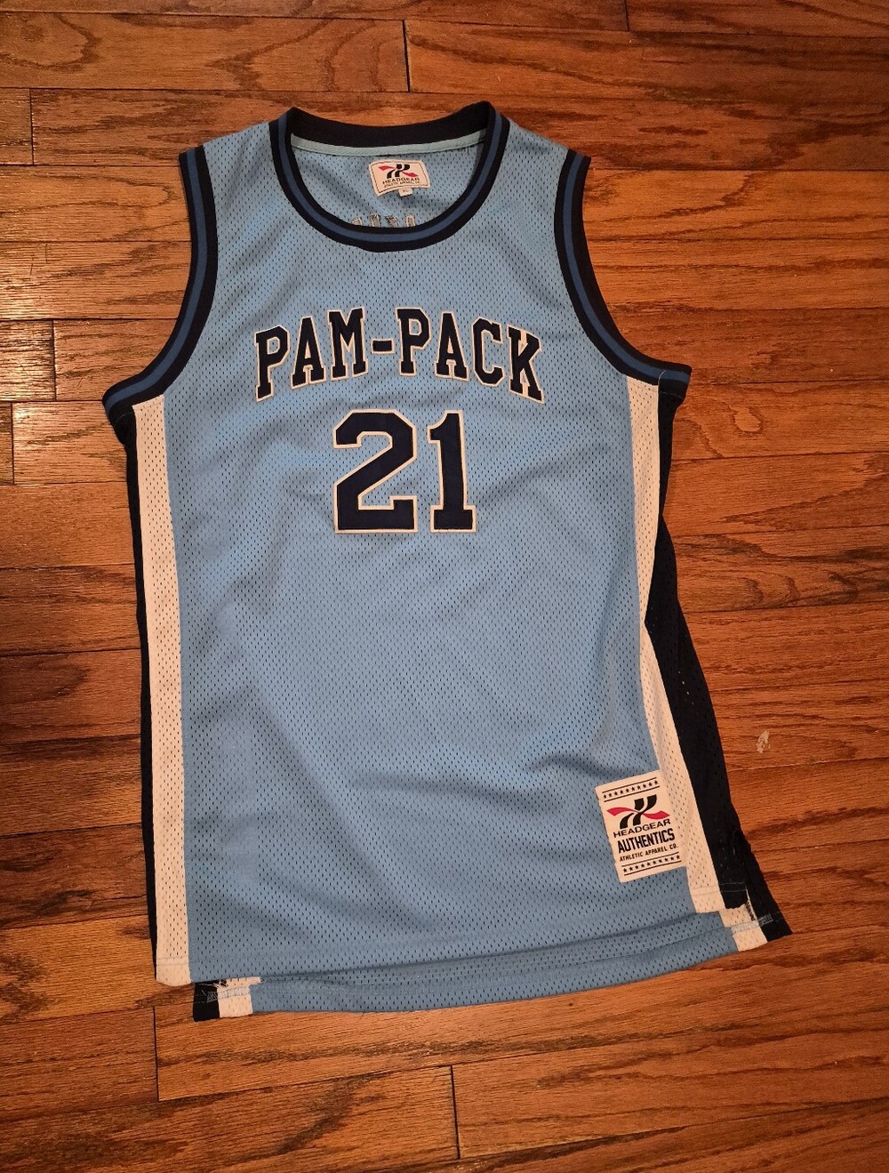 Diminique Wilkins PAM-PACK High Scjool  21 Blue Basketball Jersey Mens Sz  XL